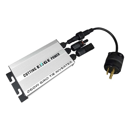 Cutting Edge Power 260W Mini Grid Tie Inverter/Microinverter, for 18-50V Solar panels, for 120V receptacles 701575489817